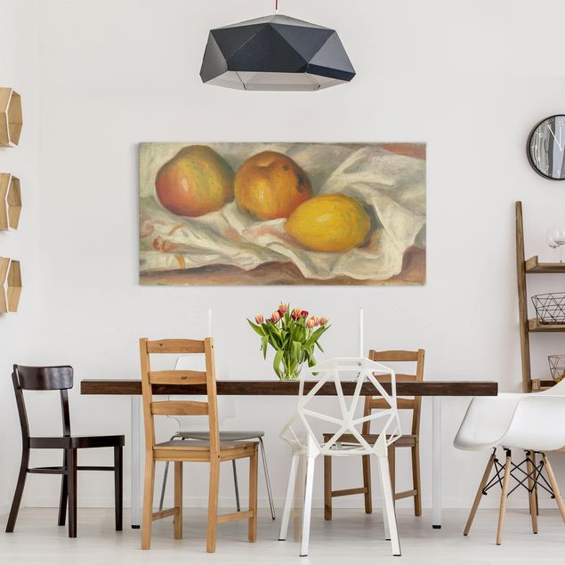 Canvas schilderijen Auguste Renoir - Two Apples And A Lemon