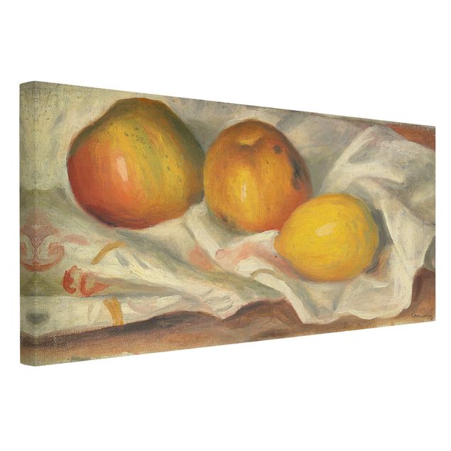 Canvas schilderijen Auguste Renoir - Two Apples And A Lemon