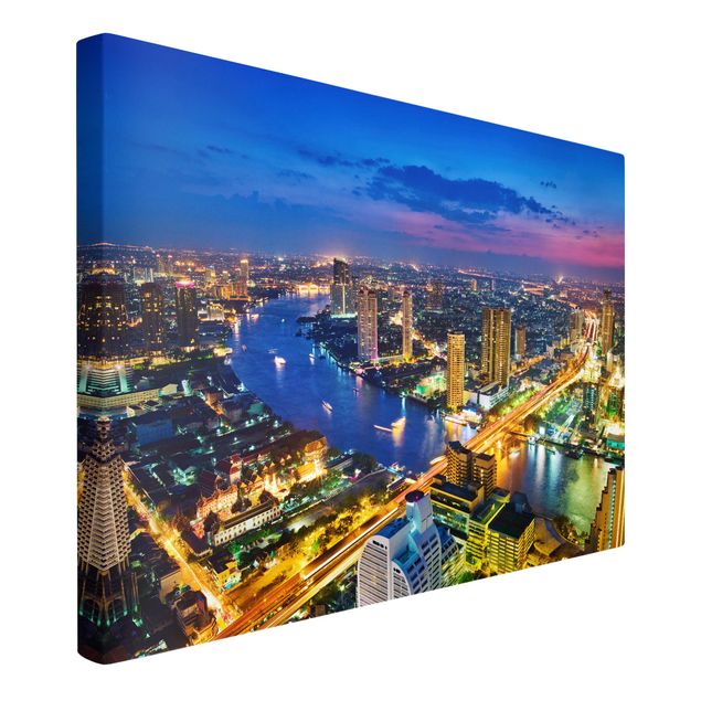 Canvas schilderijen Bangkok Skyline
