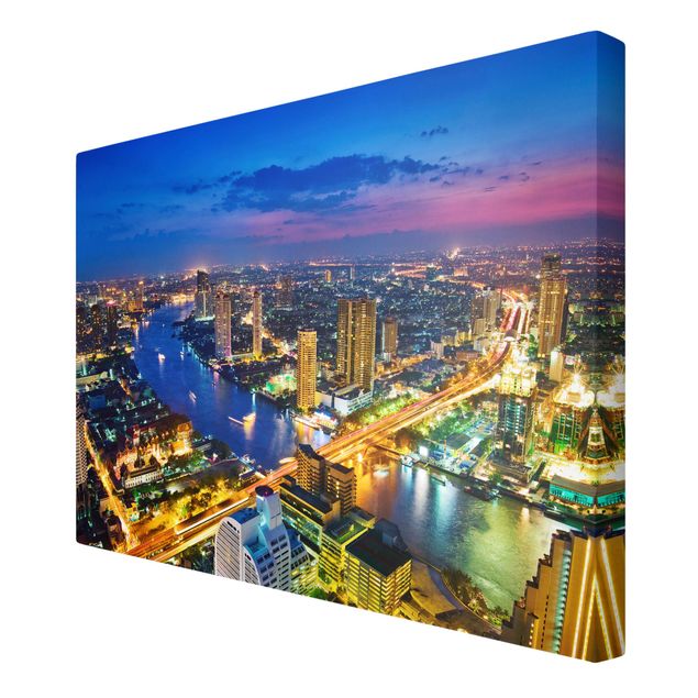 Canvas schilderijen Bangkok Skyline