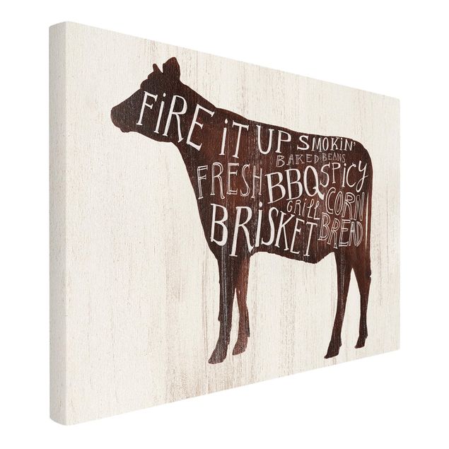 Canvas schilderijen Farm BBQ - Cow