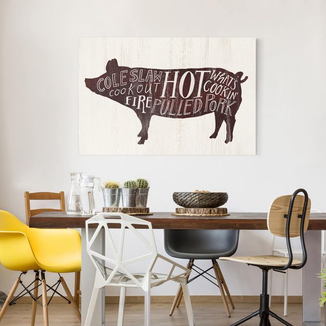 Canvas schilderijen Farm BBQ - Pig
