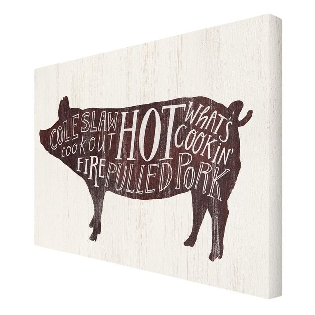 Canvas schilderijen Farm BBQ - Pig