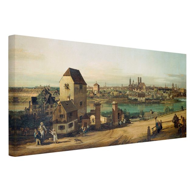 Canvas schilderijen Bernardo Bellotto - Munich, Seen By Haidhausen