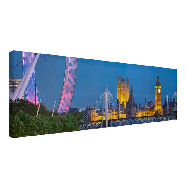 Canvas schilderijen Big Ben And Westminster Palace In London At Night