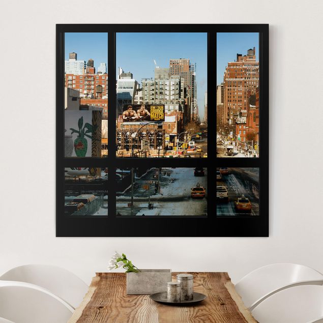 Canvas schilderijen View From Windows On Street In New York