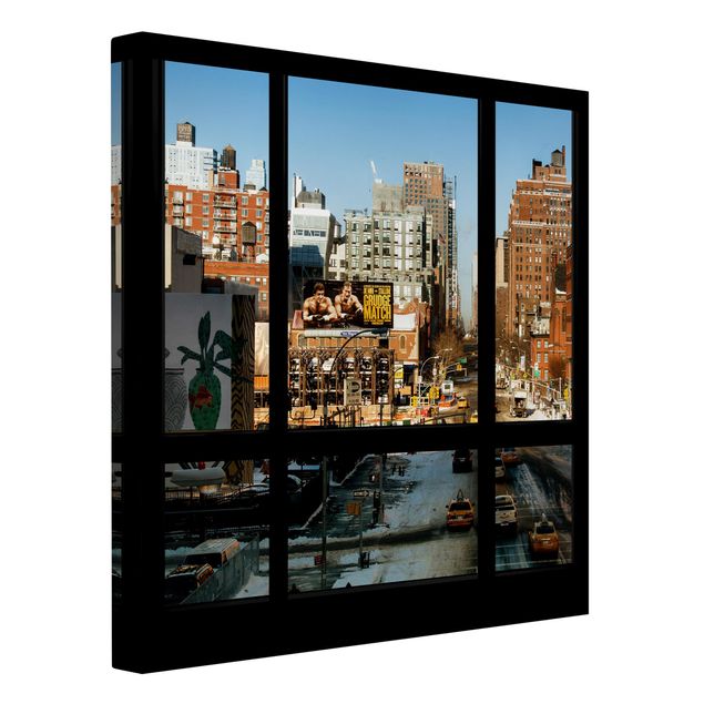 Canvas schilderijen View From Windows On Street In New York