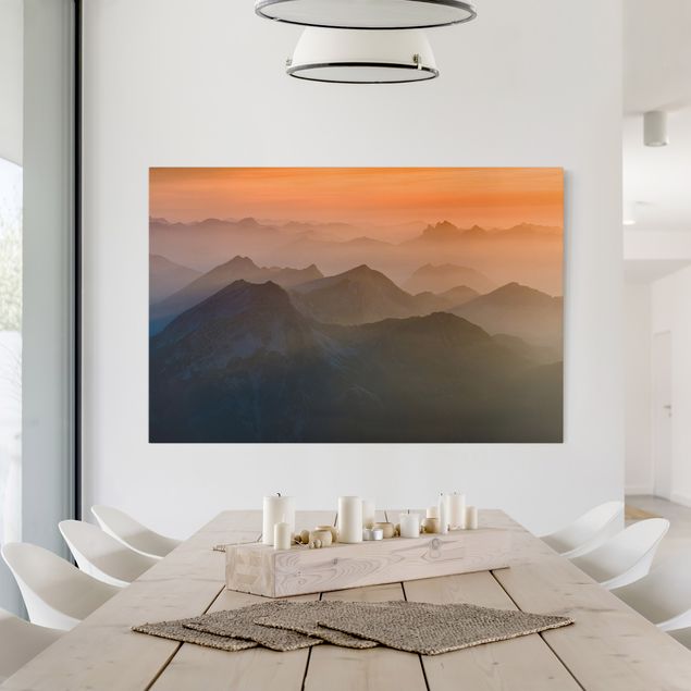 Canvas schilderijen View From The Zugspitze Mountain