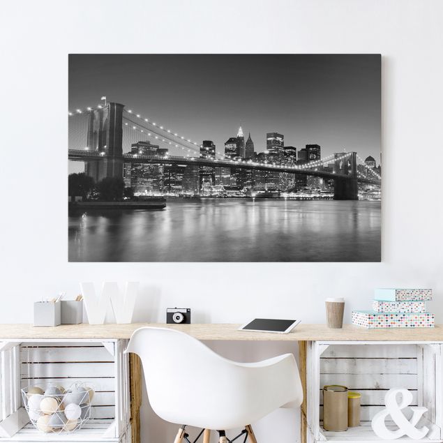 Canvas schilderijen Brooklyn Bridge in New York II