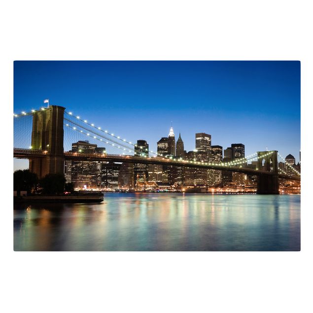 Canvas schilderijen Brooklyn Bridge In New York