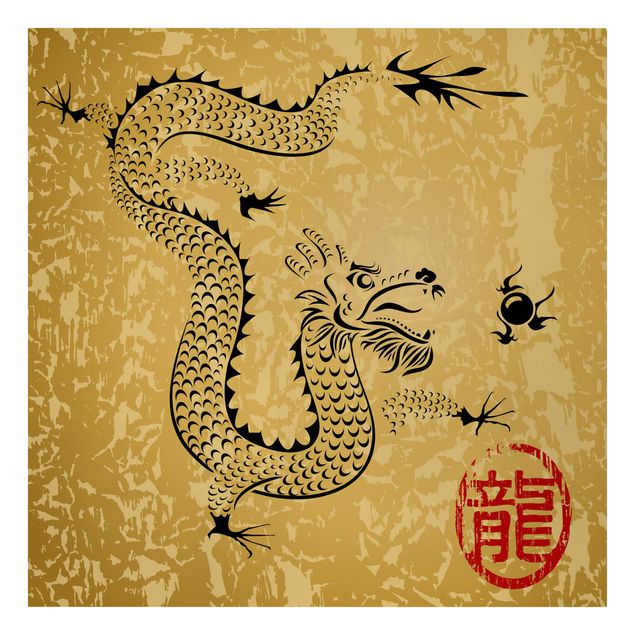 Canvas schilderijen Chinese Dragon