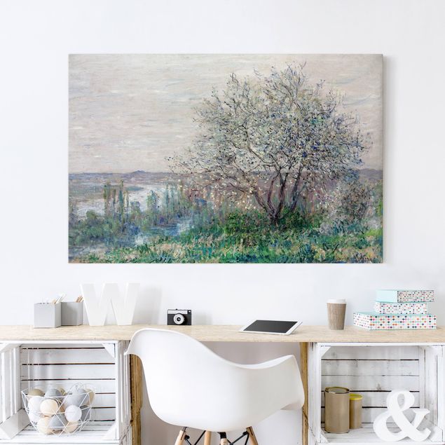 Canvas schilderijen Claude Monet - Spring in Vétheuil
