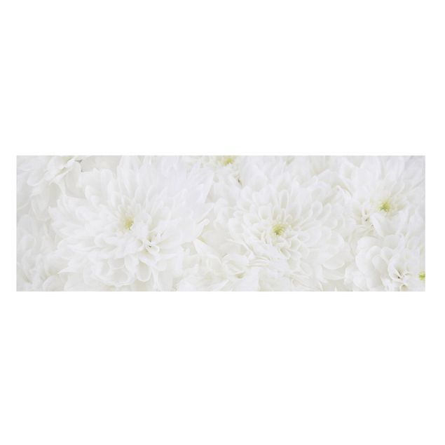 Canvas schilderijen Dahlias Sea Of Flowers White