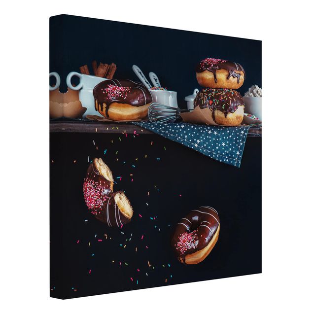 Canvas schilderijen Donuts from the Kitchen Shelf