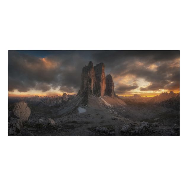 Canvas schilderijen Three Mountain Peaks