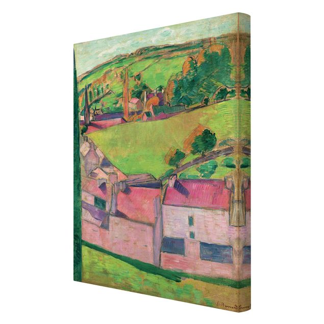 Canvas schilderijen Emile Bernard - View of Pont-Aven (Pont-Aven Landscape)