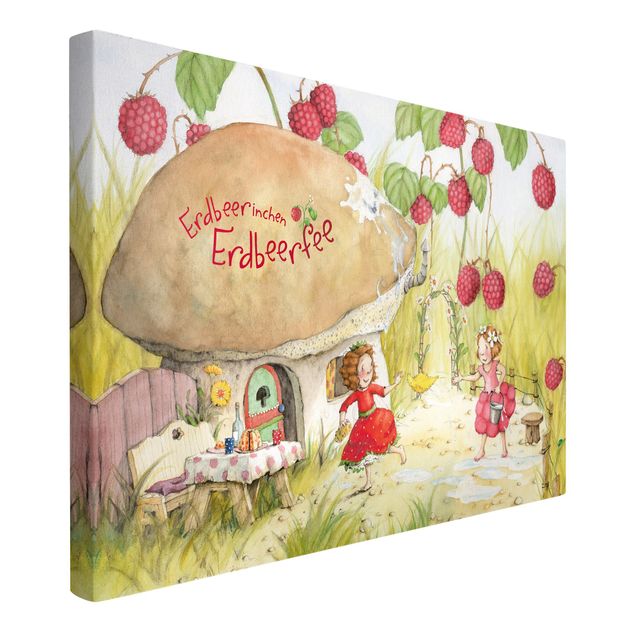 Canvas schilderijen Little Strawberry Strawberry Fairy - Under The Raspberry Bush