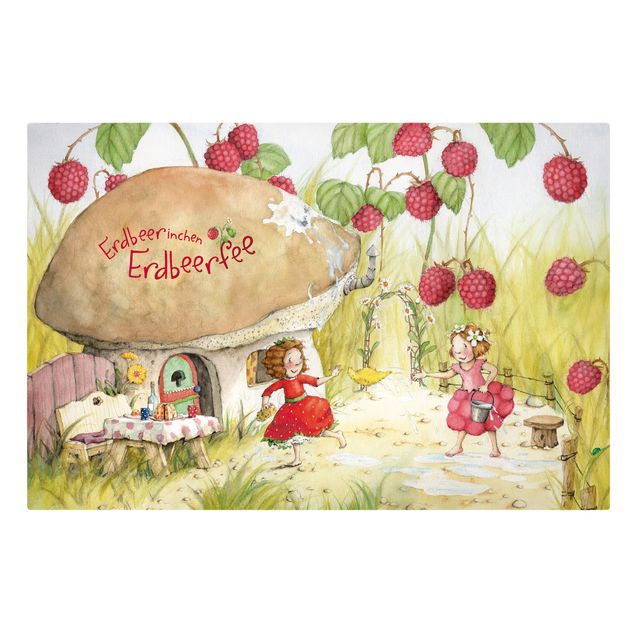 Canvas schilderijen Little Strawberry Strawberry Fairy - Under The Raspberry Bush