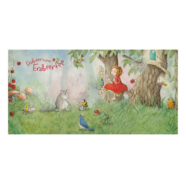 Canvas schilderijen Little Strawberry Strawberry Fairy - Making Music Together