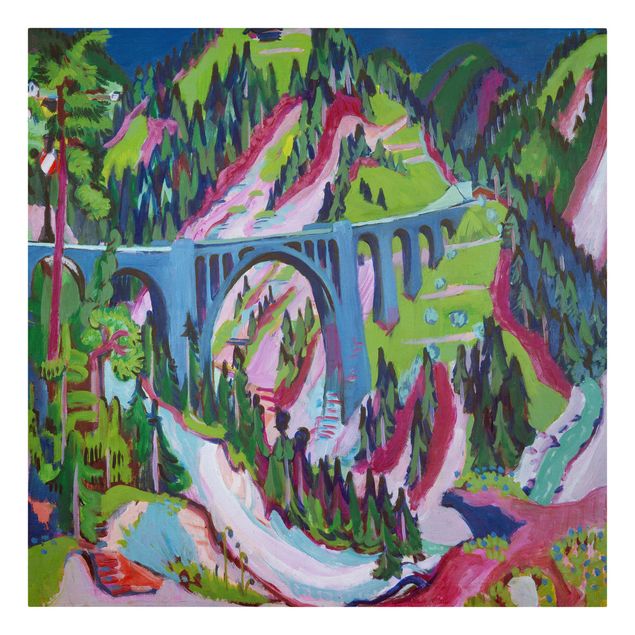 Canvas schilderijen Ernst Ludwig Kirchner - The Bridge near Wiesen