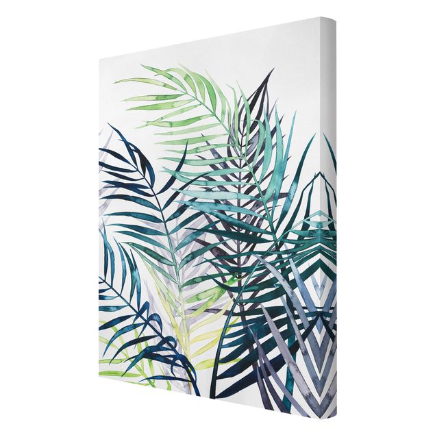 Canvas schilderijen Exotic Foliage - Palme