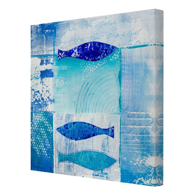 Canvas schilderijen Fish In The Blue