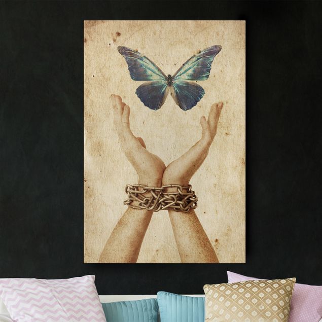 Canvas schilderijen Fly Butterfly!