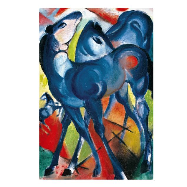 Canvas schilderijen Franz Marc - The Blue Foals