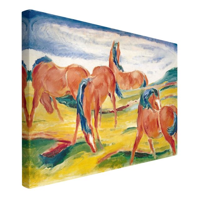 Canvas schilderijen Franz Marc - Grazing Horses