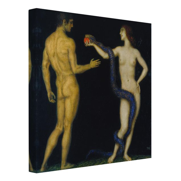 Canvas schilderijen Franz von Stuck - Adam and Eve