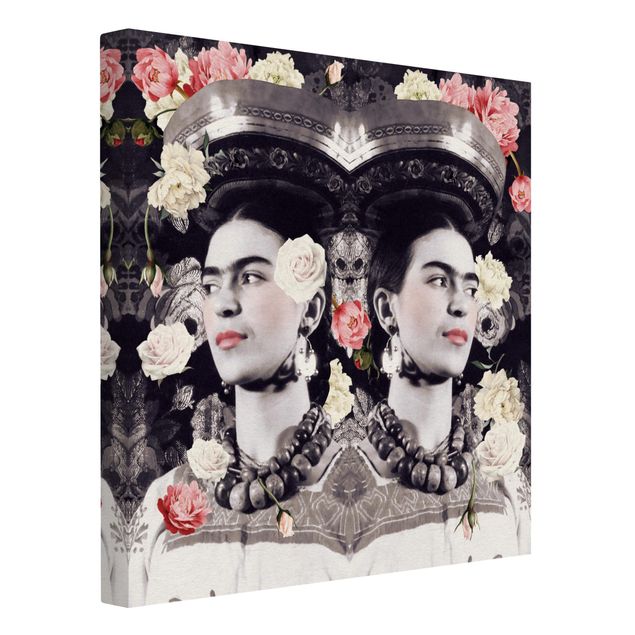 Canvas schilderijen Frida Kahlo - Flower Flood