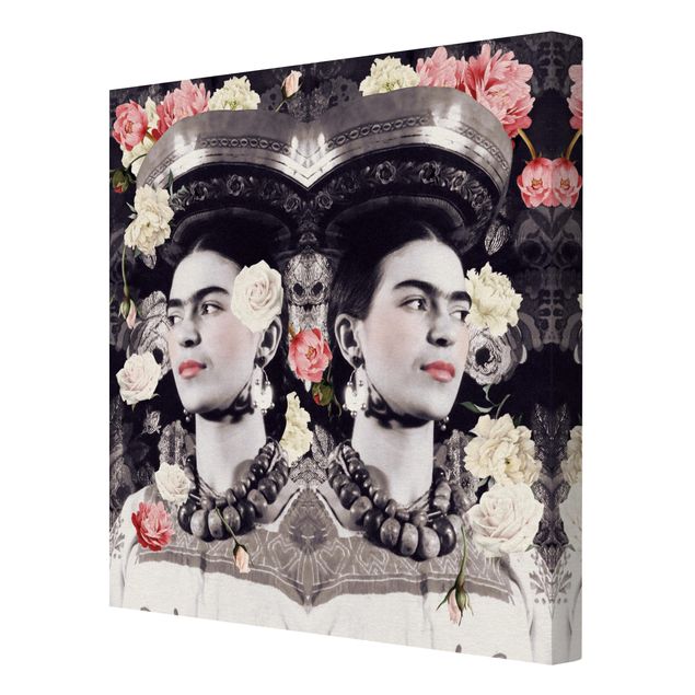 Canvas schilderijen Frida Kahlo - Flower Flood
