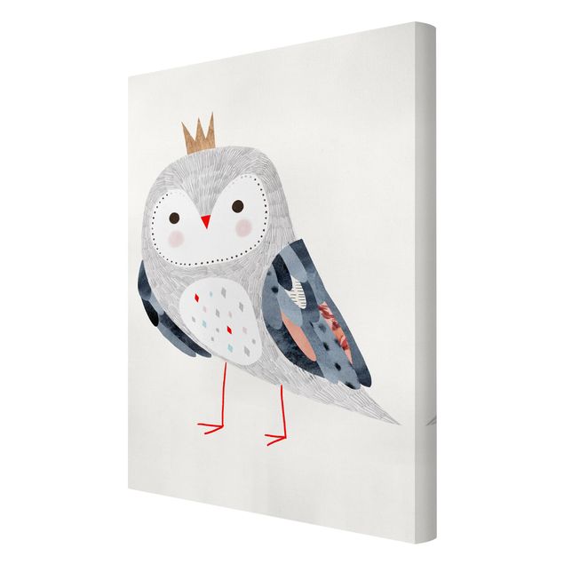 Canvas schilderijen Crowned Owl Light