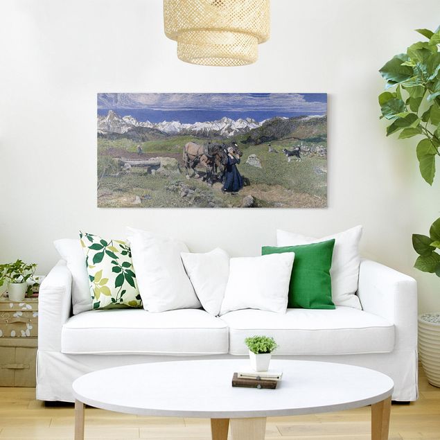 Canvas schilderijen Giovanni Segantini - Spring In The Alps