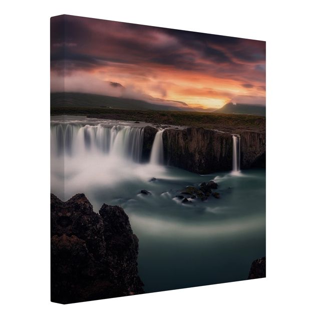 Canvas schilderijen Goðafoss Waterfall In Iceland