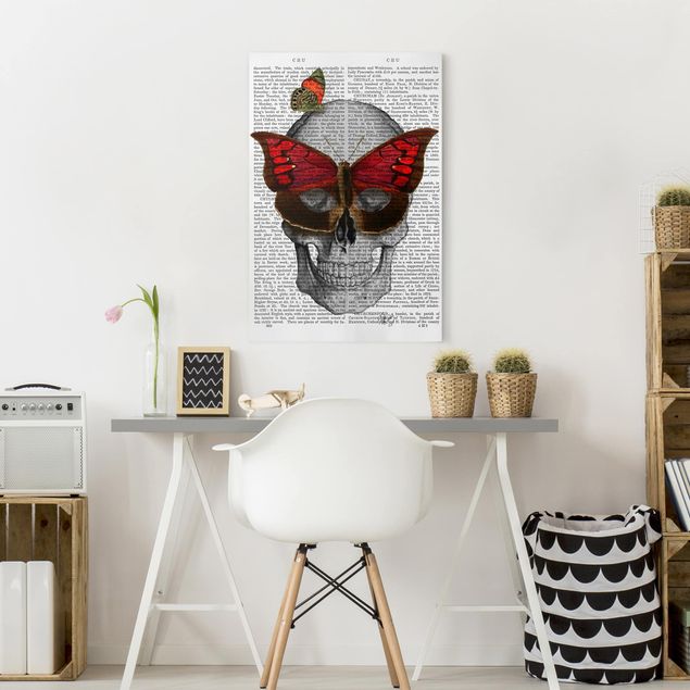 Canvas schilderijen Scary Reading - Butterfly Mask