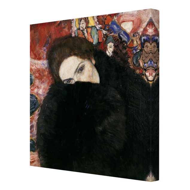 Canvas schilderijen Gustav Klimt - Lady With A Muff