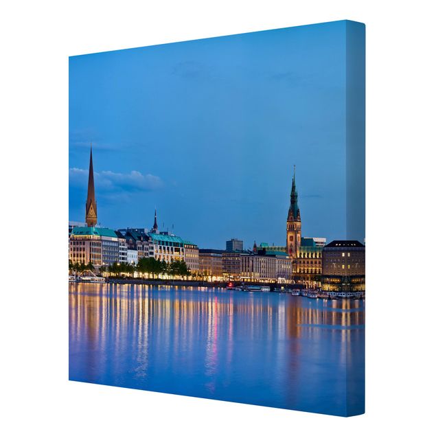 Canvas schilderijen Hamburg Skyline