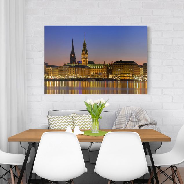 Canvas schilderijen Hamburg Panorama