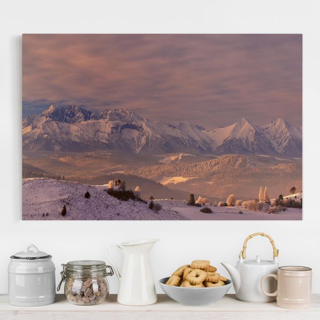 Canvas schilderijen High Tatra In The Morning