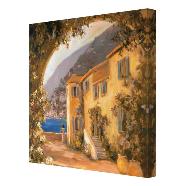 Canvas schilderijen Italian Countryside - Floral Bow