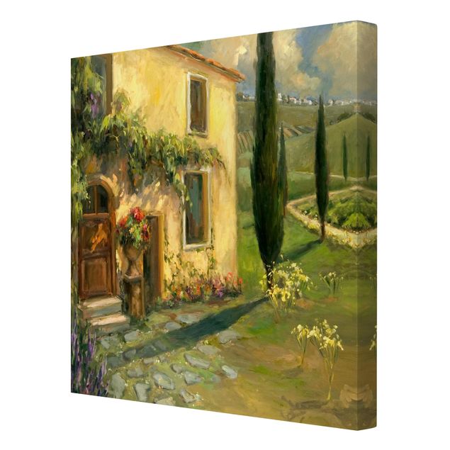 Canvas schilderijen Italian Countryside - Cypress