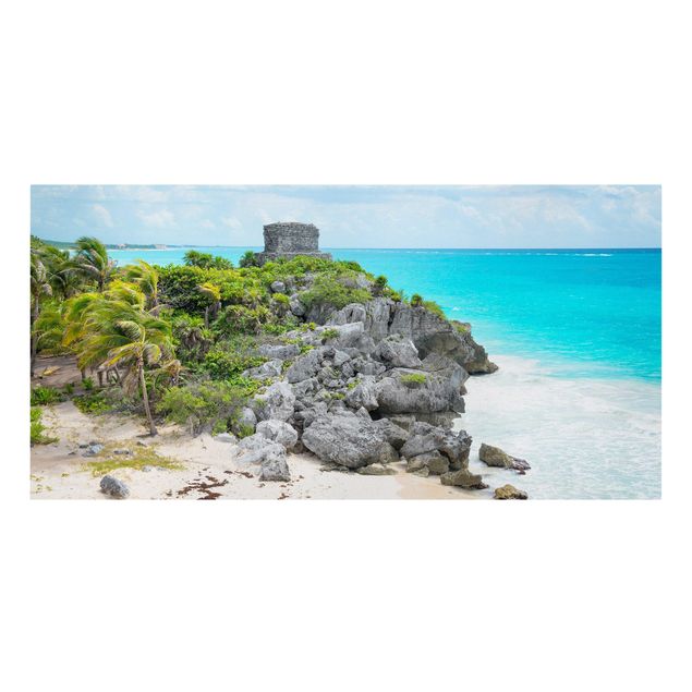 Canvas schilderijen Caribbean Coast Tulum Ruins