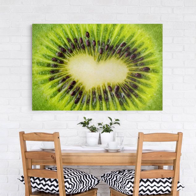 Canvas schilderijen Kiwi Heart