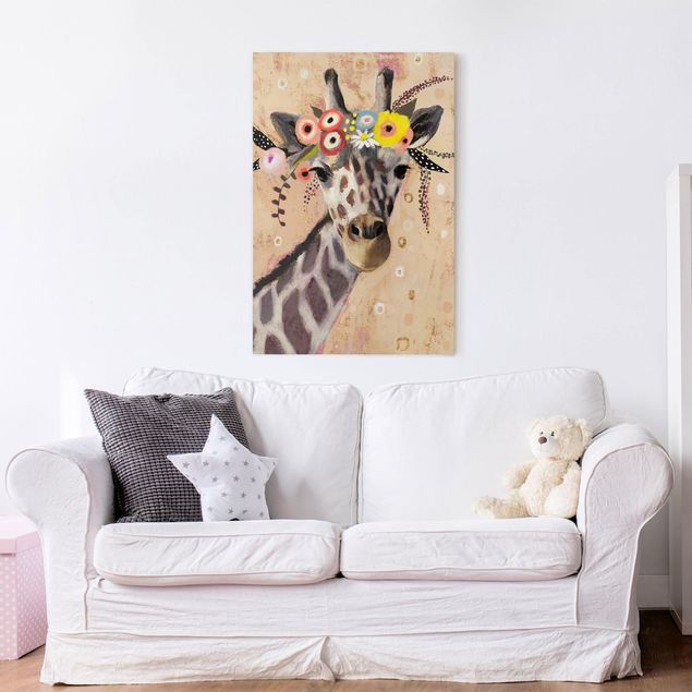 Canvas schilderijen Klimt Giraffe