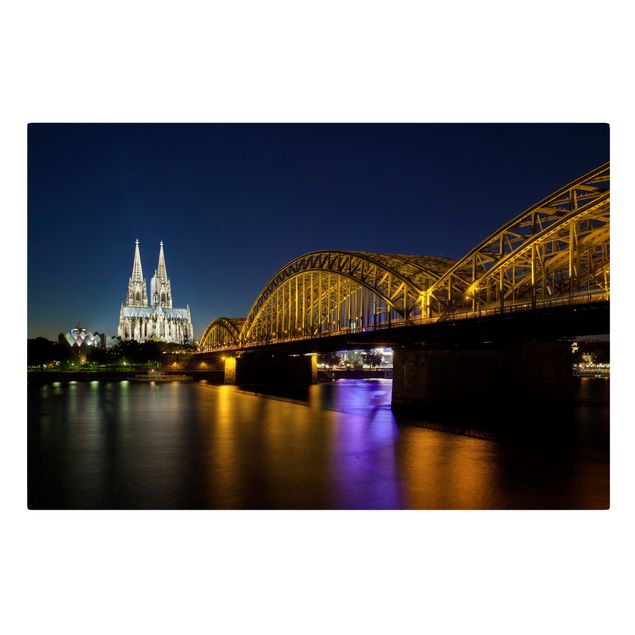 Canvas schilderijen Cologne At Night