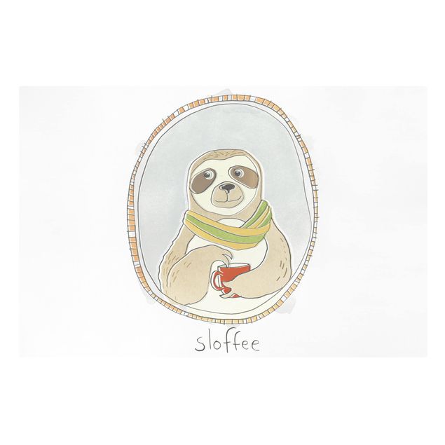 Canvas schilderijen Caffeinated Sloth