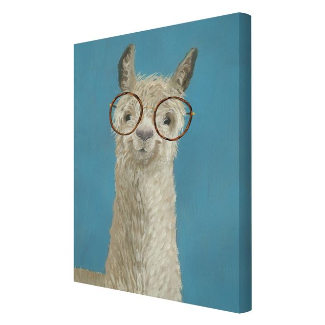 Canvas schilderijen Lama With Glasses I