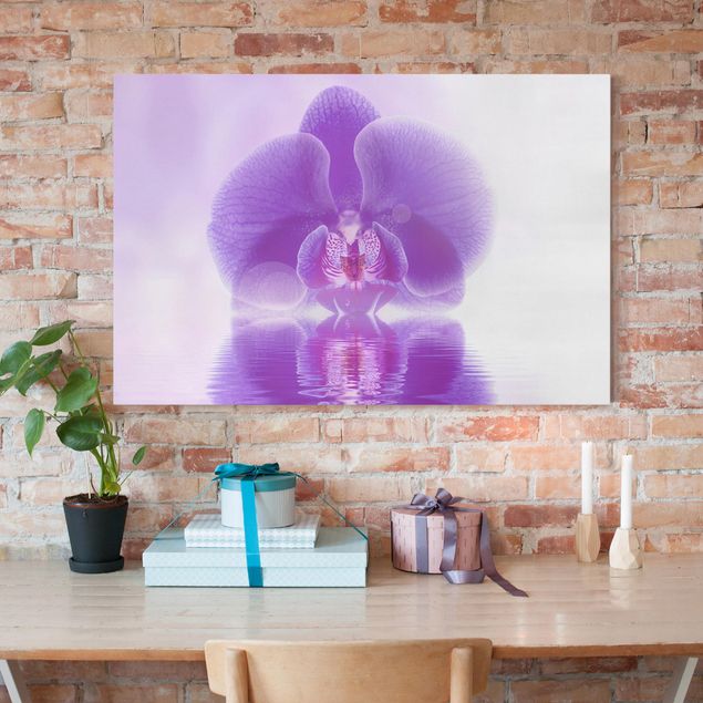 Canvas schilderijen Purple Orchid On Water