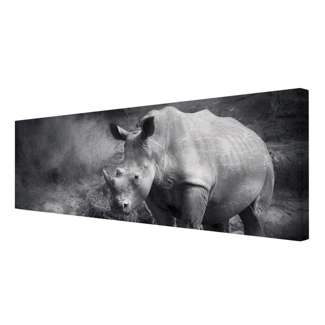 Canvas schilderijen Lonesome Rhinoceros